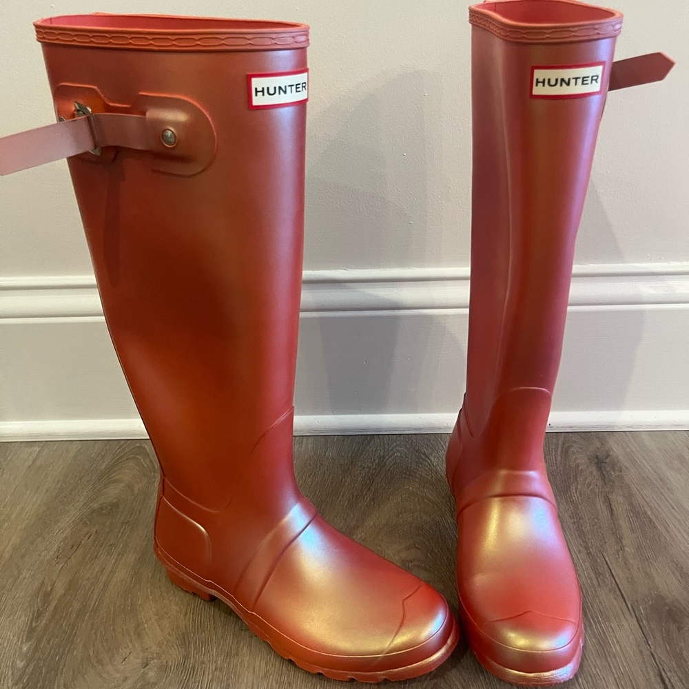 Red Hunter rain boots